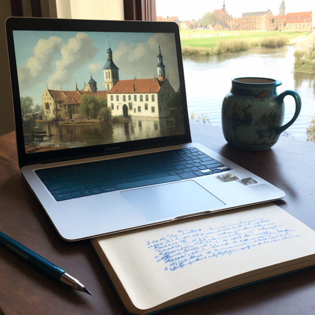 notebook with javascript_code with vermeer view of delft